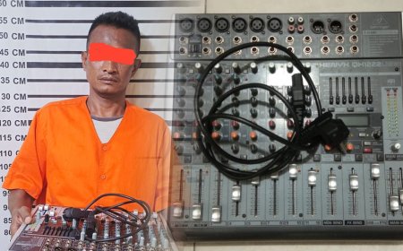 Warga Sei Bilah Timur Langkat Diringkus Polisi, Nekat Curi Mixer Sound Sistem Masjid Raya Pangkalan Brandan