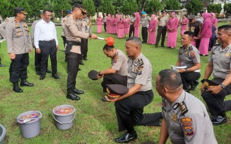 AKBP Oxy Yudha Pratesta Pimpin Kenaikan Pangkat 38 Personel Polres Sergai