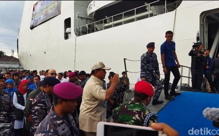 Menhan RI Prabowo Kirim Bantuan Kemanusiaan ke Gaza,  KRI dr. Radjiman Wedyodiningrat-992 Meluncur