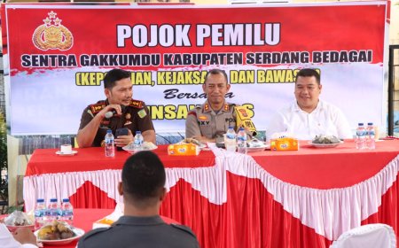 Kapolres Sergai Bersama Gakumdu dan Insan Pers Diskusi Pemilu Damai