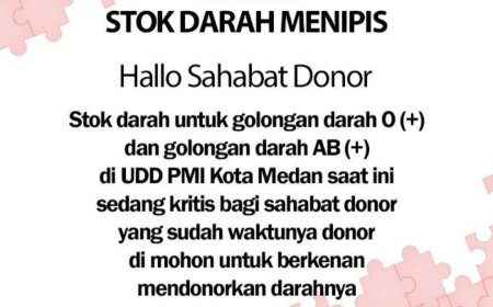 Stok Darah di Kota Medan Menipis, PMI Ajak Masyarakat Lakukan Donor Darah