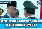 Detik-detik Prabowo Terima Penganugerahan Jenderal Bintang 4 dari Presiden Jokowi