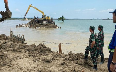 Viral, Ekskavator Terbawa Arus Banjir Saat Perbaiki Tanggul Jebol, Operator Selamat