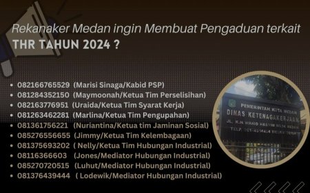 Disnaker Medan Buka Posko  Layanan Aduan  THR Online dan Offline, Berikut Nomor yang Bisa Dihubungi