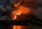 Ribuan Gempa Mengguncang Saat Gunung Ruang di Sulut Erupsi