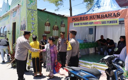 Kapolres Humbahas Pastikan Arus Balik Lebaran Berjalan Aman