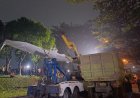 Pesawat Latih yang Jatuh di BSD Serpong Selesai Dievakuasi