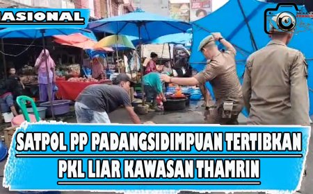 Satpol PP Padangsidimpuan Tertibkan PKL di Kawasan Thamrin