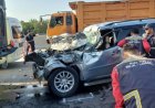 Pajero Tabrak Truk di Tol Binjai-Langsa, 5 Orang Tewas
