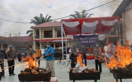 100 Kg Lebih Narkoba Dimusnahkan Polres Langkat