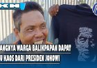 Rawut Wajah Senang Warga Balikpapan Dapat Baju Kaos dari Presiden Jokowi