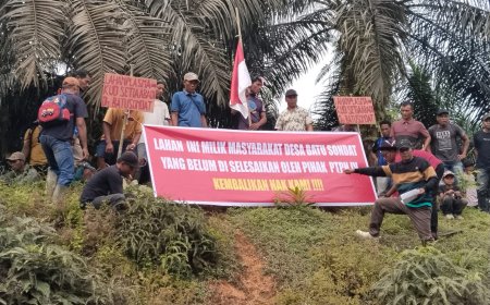 Merasa Dicurangi, Warga Desa Batu Sondat Datangi PTPN IV Gelar Aksi Damai