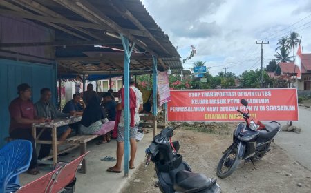 Warga Batu Sondat Jaga Portal, Larang Truk CPO Masuk PTPN IV