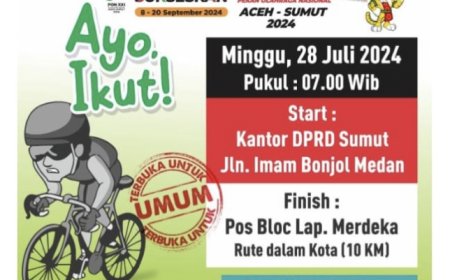 DPRD Sumut Gelar Gowes Road to PON XXI Aceh-Sumut 2024, Dibuka untuk Umum