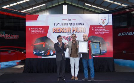 PO Bus Juragan 99 Trans Raih 2 Rekor MURI Lewat Sleeper Bus dan Toilet yang Bisa Digunakan untuk BAB di Dalam Bus