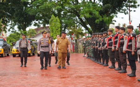 Polres Nias Apel Pasukan Operasi Mantap Praja Toba 2024, Ini Amanat Lengkap AKBP Revi Nurvelani