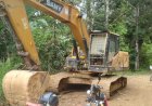 Satu Excavator di Lokasi PETI Aek Nabara Ditertibkan Polhut KPH IX