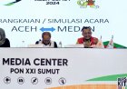 Api Obor Open Ceremony PON XXI di Stadion Baharuddin Siregar Dibawa Dua Atlet Legenda Sumut