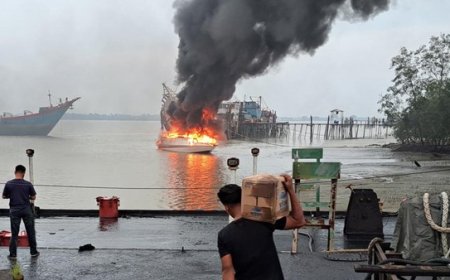 Kapal Pengangkut Sayur Terbakar di Meranti, 1 ABK Terluka