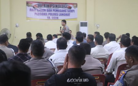 Ratusan Personel Polres Langkat Pemegang Senpi Jalani Tes Psikologi