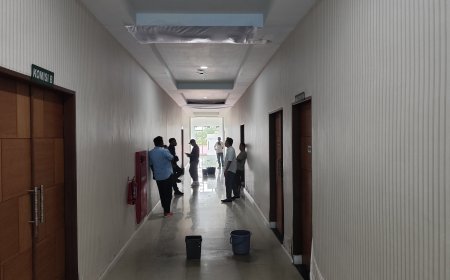 Parah, Gedung DPRD Binjai Bocor saat Pelantikan Anggota Dewan Periode 2024-2029