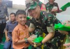 Murid SLB dan SDN di Langkat Antusias saat Kodim 0203 Bagi-bagi Ribuan Alat Tulis dan Susu