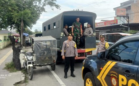 Jaga Keamanan, Polres Langkat Gelar Patroli Skala Besar