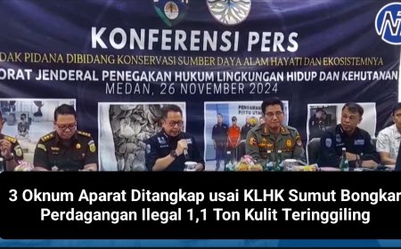 3 Oknum Aparat Ditangkap usai KLHK Sumut Bongkar Perdagangan Ilegal 1,1 Ton Kulit Trenggiling