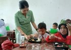 2 SDN di Kota Binjai Dapat Makanan Bergizi dari Kodim 0203/Langkat, Menunya Capcai dan Telur Semur