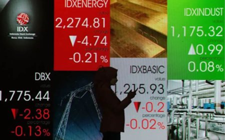 IHSG Terjatuh di Zona Merah Turun 27,09 Poin ke Level 7.367,15 di Akhir Perdagangan Sesi I Siang Ini