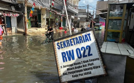 Banjir Rob Rendam Rumah dan Jalan di Muara Angke