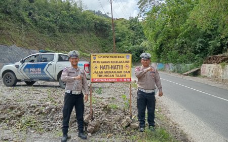 Jelang Libur Nataru Sat Lantas Polres Binjai Pasang Spanduk Rawan Kecelakaan, Ini Titik-titiknya