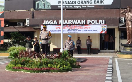 Kapolrestabes Medan Pimpin Apel Gelar Pasukan Operasi Lilin Toba 2024