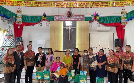 Gelar Ibadah Natal, Lapas Lubuk Pakam Berikan Baksos kepada Keluarga Warga Binaan