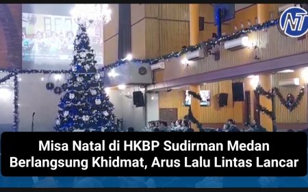 Misa Natal di HKBP Sudirman Medan Berlangsung Khidmat, Arus Lalu Lintas Lancar