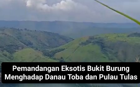 Pemandangan Eksotis Bukit Burung Menghadap Danau Toba dan Pulau Tulas