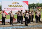 Kapolres Palas Pimpin Upacara Korps Raport Kenaikan Pangkat 20 Personel