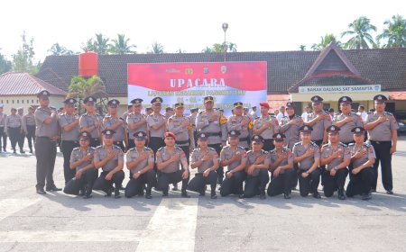 Kapolres Pimpin Upacara Kenaikan Pangkat 22 Personel, Termasuk Plh Kasi Humas Polres Madina