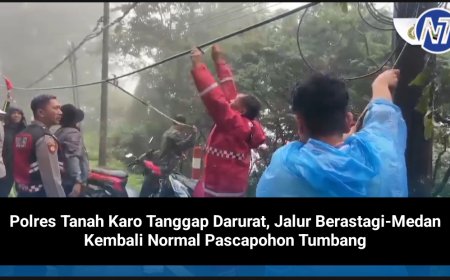 Polres Tanah Karo Tanggap Darurat, Jalur Berastagi-Medan Kembali Normal Pascapohon Tumbang