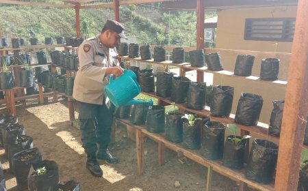 Polsek Sosopan Lakukan Pemeliharaan dan Penyiraman Tanaman P2B