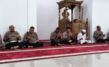 Bentuk Karakter Anggota Polri yang Humanis, Polres Palas Gelar Binrohtal di Mesjid Al Amanah