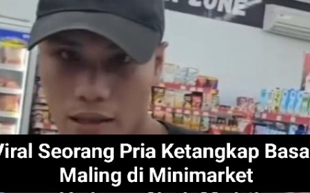 Viral Seorang Pria Ketangkap Basah Maling di Minimarket