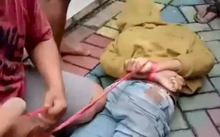 Maling Motor Babak Belur Dimassa Warga Usai Kepergok Saat Jalankan Aksinya