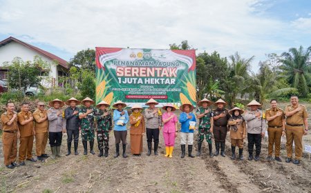 Polres Pematangsiantar Tanam Benih Jagung Serentak 1 Juta Hektare di Sumber Jaya