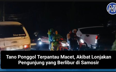 Tano Ponggol Terpantau Macet, Akibat Lonjakan Pengunjung yang Berlibur di Samosir