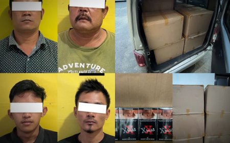 4 Pelaku Sindikat Rokok Pita Cukai Palsu Diringkus Polres Labuhanbatu Selatan