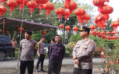 Jamin Keamanan Perayaan Imlek, Kapolres Langkat Turun Kelapangan Tinjau Vihara