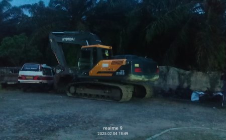Polsek Kotanopan Diduga Amankan Satu Unit Excavator dan 2 Orang Pelaku di Lokasi PETI Kotanopan