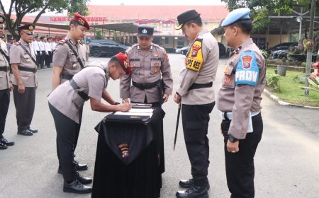 5 Pejabat Utama di Polres Binjai di Sertijab, Ada 2 Kasat dan 3 Kapolsek Diganti