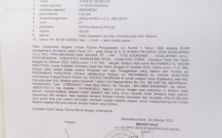Pensiunan Polri Kecewa, Laporannya Sudah 2 Tahun Tak Digubris Polres Madina
